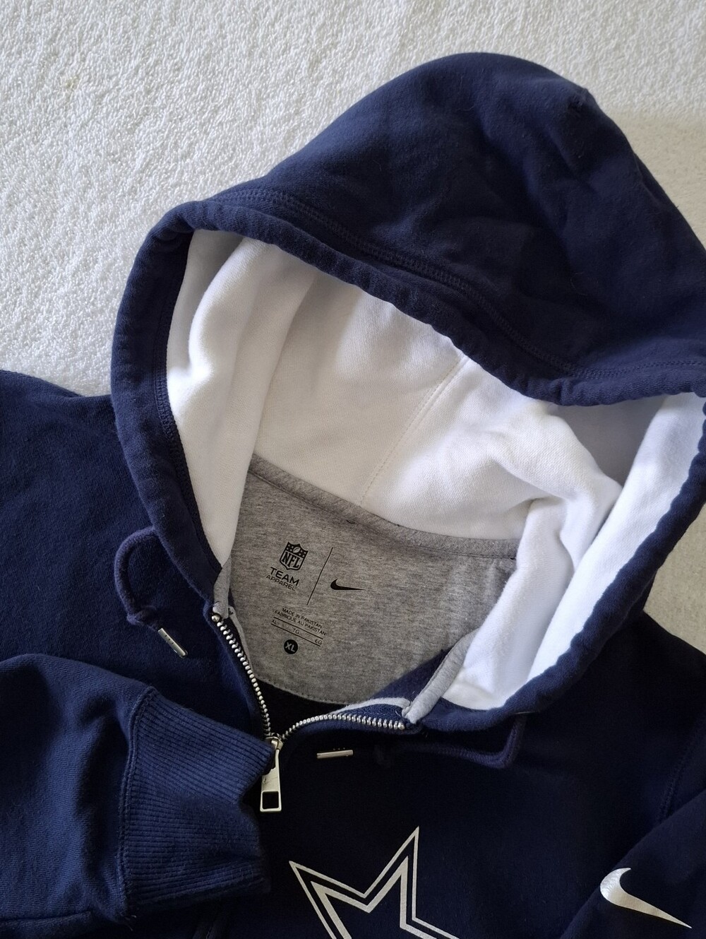 Dallas Cowboys NIKE NFL Women’s ZIP-up Jacket Hoodie Size XL Navy/White